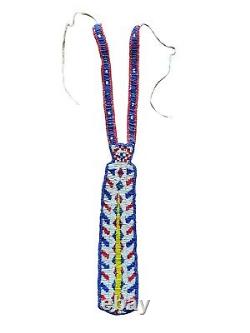 Antique / Vintage Native American Cheyenne Beaded Neck Tie Handcrafted