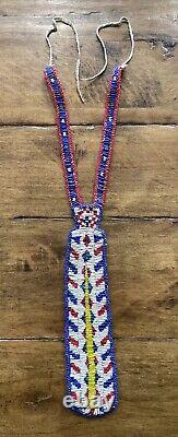 Antique / Vintage Native American Cheyenne Beaded Neck Tie Handcrafted
