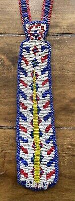 Antique / Vintage Native American Cheyenne Beaded Neck Tie Handcrafted