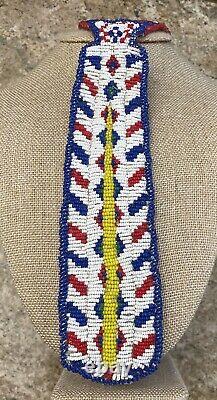 Antique / Vintage Native American Cheyenne Beaded Neck Tie Handcrafted