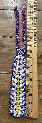 Antique / Vintage Native American Cheyenne Beaded Neck Tie Handcrafted