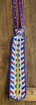 Antique / Vintage Native American Cheyenne Beaded Neck Tie Handcrafted
