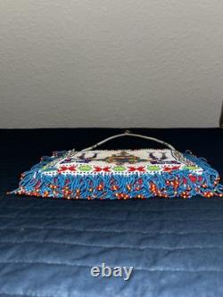 Antique Vintage Native American Hand Beaded Small Purse Tobacco Bag Authentic