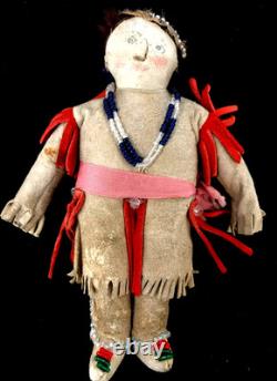 Antique/Vintage Sioux Beaded Doll Brain-Tanned Leather OLD! /88