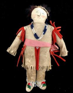 Antique/Vintage Sioux Beaded Doll Brain-Tanned Leather OLD! /88