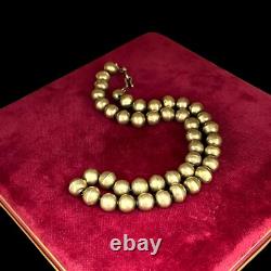 Antique Vintage Sterling Coin Silver Pawn Navajo Native Bench Bead Necklace 30g