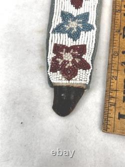 Antique knife sheath beaded Native American hand made leather original