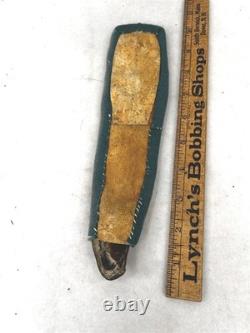 Antique knife sheath beaded Native American hand made leather original