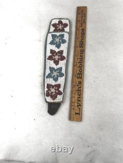 Antique knife sheath beaded Native American hand made leather original