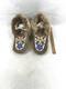 Antique moccasins beaded fur slippers Native American Eskimo hand made Alaska