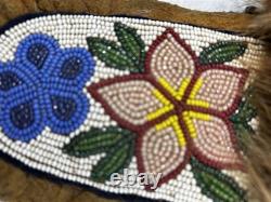 Antique moccasins beaded fur slippers Native American Eskimo hand made Alaska