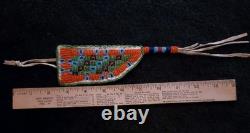 Atq NA Glass Beaded Apache Knife/Awl Sheath 1800s Sinew Sewn Full Provenance
