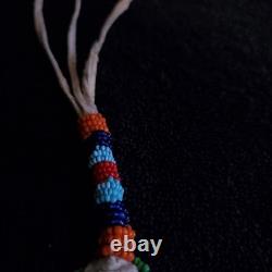 Atq NA Glass Beaded Apache Knife/Awl Sheath 1800s Sinew Sewn Full Provenance