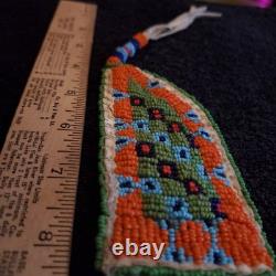 Atq NA Glass Beaded Apache Knife/Awl Sheath 1800s Sinew Sewn Full Provenance