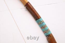 Atq NATIVE AMERICAN INDIAN HAND CRAFTED Beaded BOW AND ARROW W QUIVER