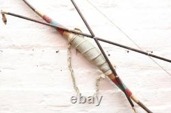 Atq NATIVE AMERICAN INDIAN HAND CRAFTED Beaded BOW AND ARROW WALL HANGING
