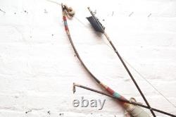 Atq NATIVE AMERICAN INDIAN HAND CRAFTED Beaded BOW AND ARROW WALL HANGING
