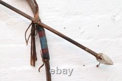 Atq NATIVE AMERICAN INDIAN HAND CRAFTED Beaded BOW AND ARROW WALL HANGING