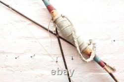 Atq NATIVE AMERICAN INDIAN HAND CRAFTED Beaded BOW AND ARROW WALL HANGING