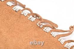 Atq Native American Sioux Beaded Leather Tobacco Bag, Medicine Pouch Vtg