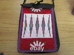 Authentic Native American Beaded Bag Purse Stunning Detailed Hand Made Design