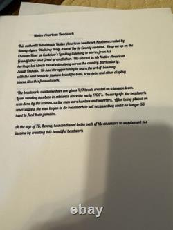 Authentic Native American Beaded Bracelet On Leather Backing