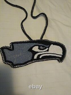 Authentic Native American Beaded Seahawks Medallion Necklace