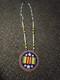 Authentic Native American Beaded Vietnam Veteran Medallion Necklace -Signed