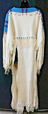 Authentic Native American Ceremonial Beaded Buckskin Dress Amazing