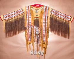Authentic Native American Indian Deer Skin Beaded WARShirt 66x39 Your Choice