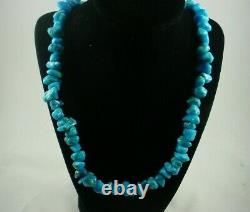 Authentic TURQUOISE Native American Southwestern 22 Nugget Beaded Necklace