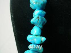 Authentic TURQUOISE Native American Southwestern 22 Nugget Beaded Necklace