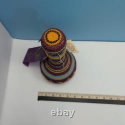 Award Winning Jicarilla Apache Beaded Bottle Vessel Provenance Native American