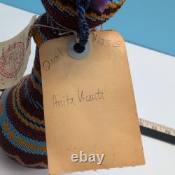 Award Winning Jicarilla Apache Beaded Bottle Vessel Provenance Native American