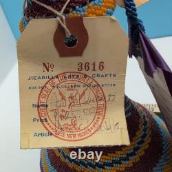 Award Winning Jicarilla Apache Beaded Bottle Vessel Provenance Native American
