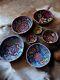 Awesome Older Native American Wixaritari Huichol Beaded Gourd Prayer Bowls 7