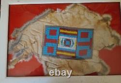 Awesome Vintage Native American Beaded Hide! Quality Nice