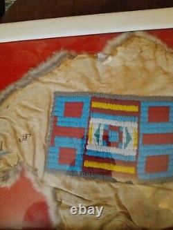 Awesome Vintage Native American Beaded Hide! Quality Nice