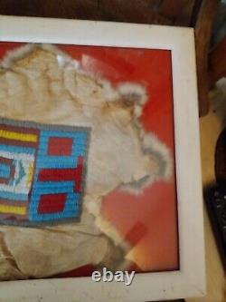 Awesome Vintage Native American Beaded Hide! Quality Nice