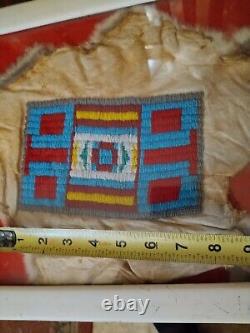 Awesome Vintage Native American Beaded Hide! Quality Nice