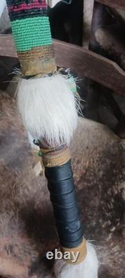 Awesome Vintage Native American Iron Spiked Tomahawk Beaded Quality