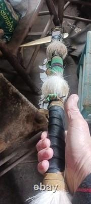 Awesome Vintage Native American Iron Spiked Tomahawk Beaded Quality