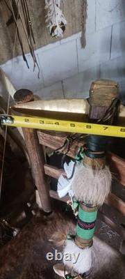 Awesome Vintage Native American Iron Spiked Tomahawk Beaded Quality