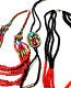Awesome lot of old vintage Native American beaded layered necklaces black red
