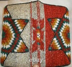 BRILLIANT! Native American beaded SPARKLING STAR QUILT wallet checkbook cover