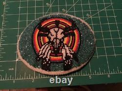 Beaded Buckskin Native American Indian Belt Buckle Buffalo Seed Bead Southwest