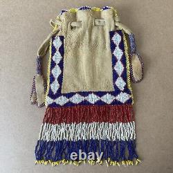 Beaded Deerskin Suede Pouch Native American Indian Apache Fringe No Wear or Soil