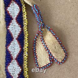 Beaded Deerskin Suede Pouch Native American Indian Apache Fringe No Wear or Soil