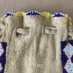 Beaded Deerskin Suede Pouch Native American Indian Apache Fringe No Wear or Soil