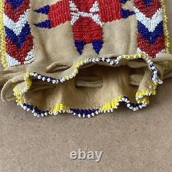 Beaded Deerskin Suede Pouch Native American Indian Apache Fringe No Wear or Soil